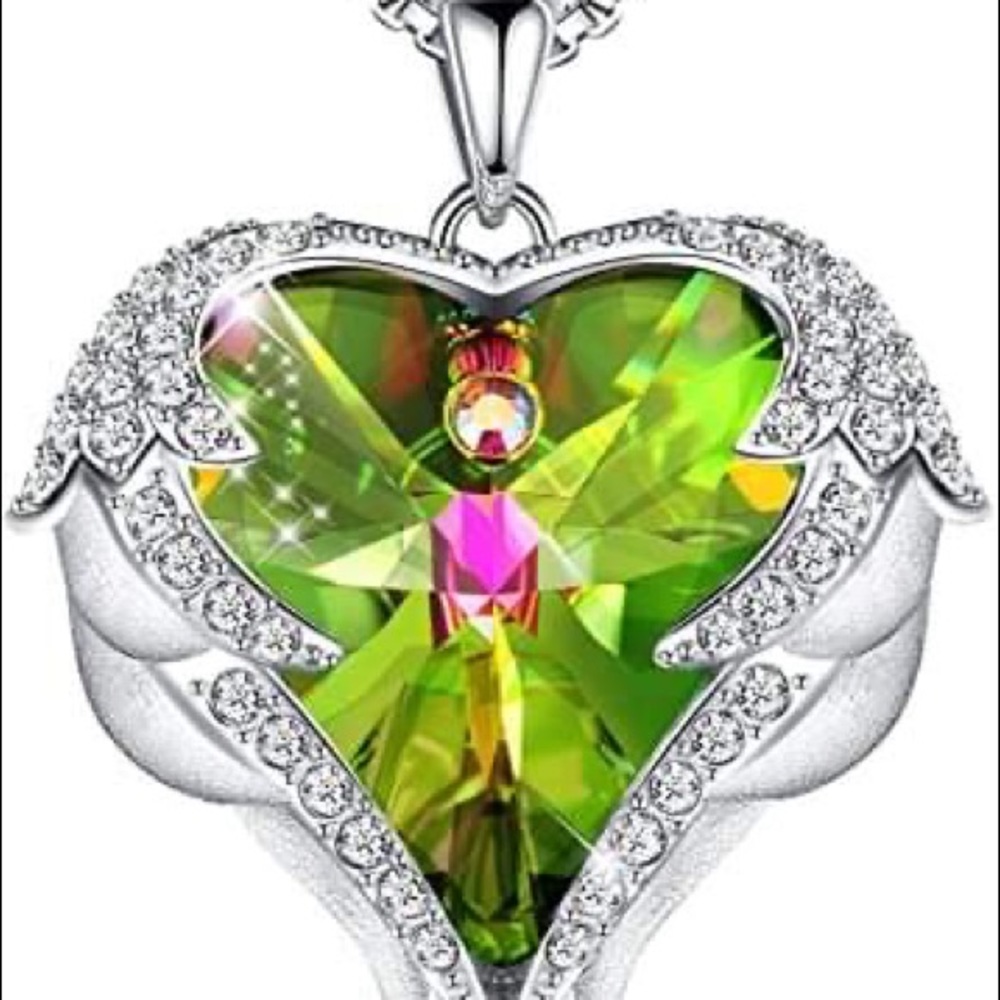crystal heart necklace for women